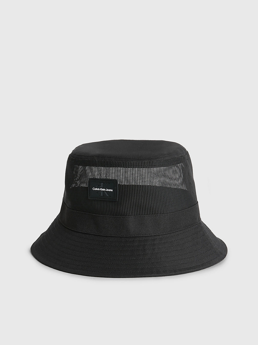 BLACK Recycled Drawstring Bucket Hat undefined men Calvin Klein