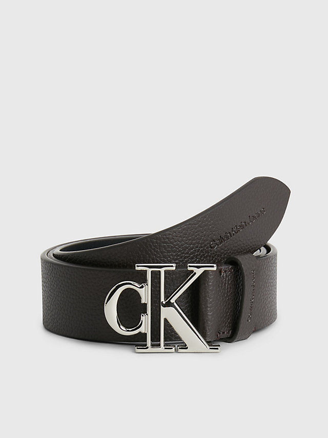 Bitter Brown Leather Belt undefined men Calvin Klein