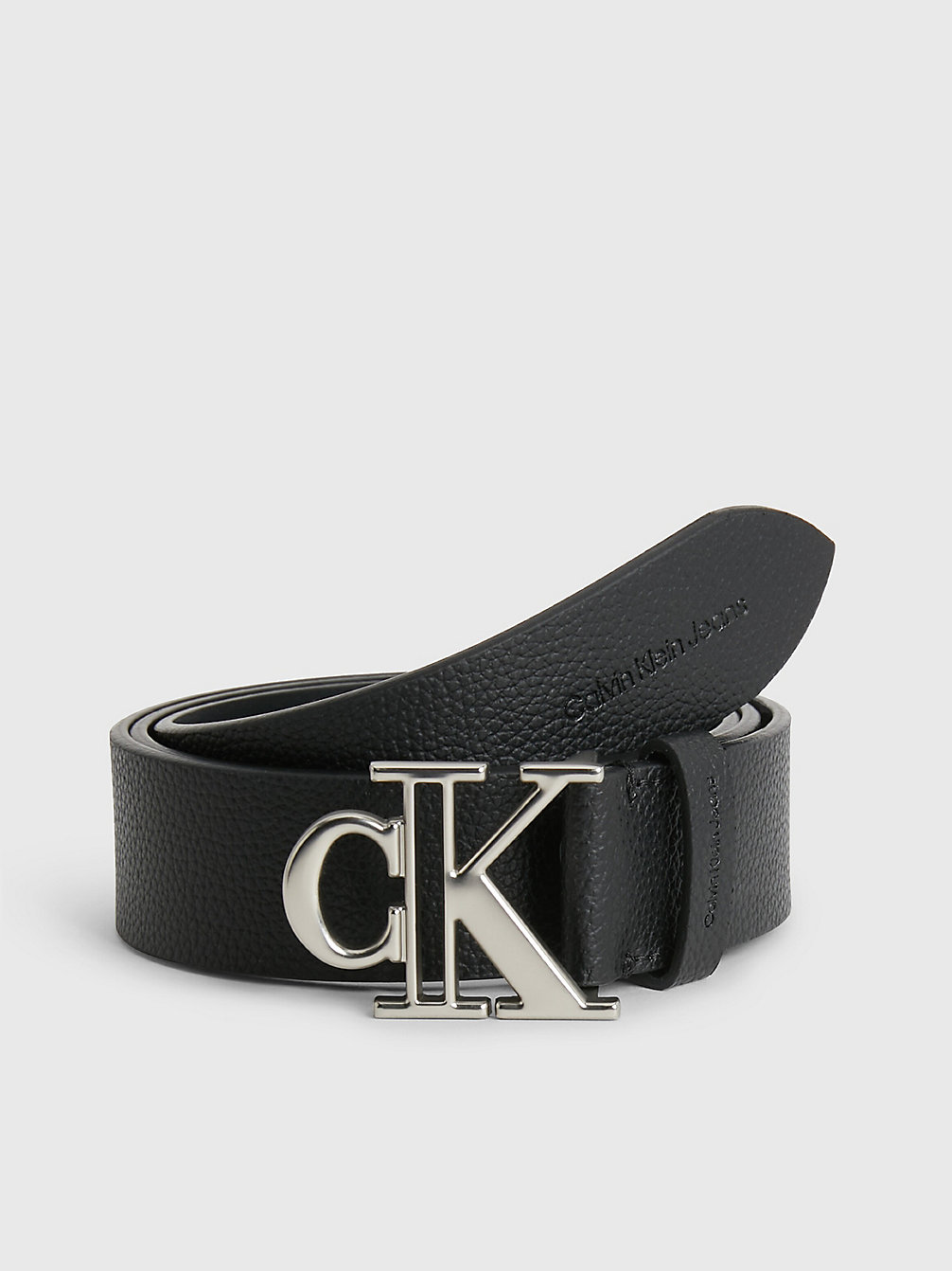 BLACK Leather Belt undefined men Calvin Klein