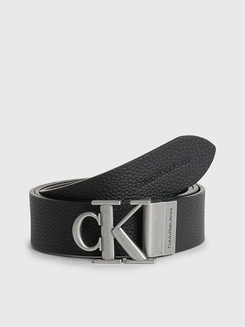 BLACK / BITTER BROWN Reversible Leather Belt undefined men Calvin Klein