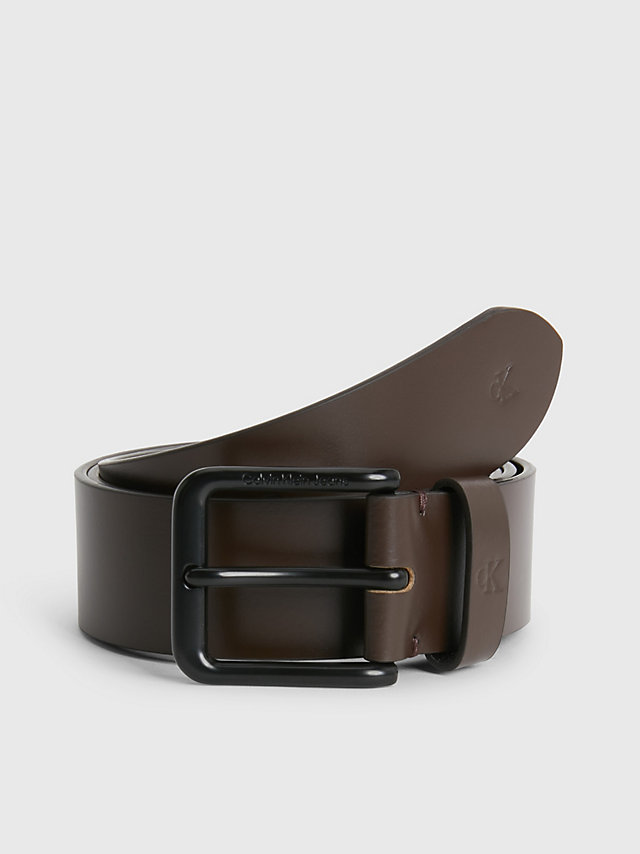 Bitter Brown Leather Belt undefined men Calvin Klein