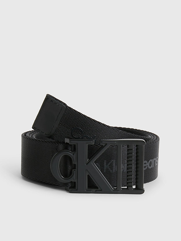 black recycled webbing belt for men calvin klein jeans