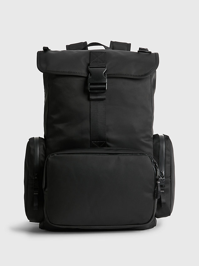 black flap backpack for men calvin klein jeans