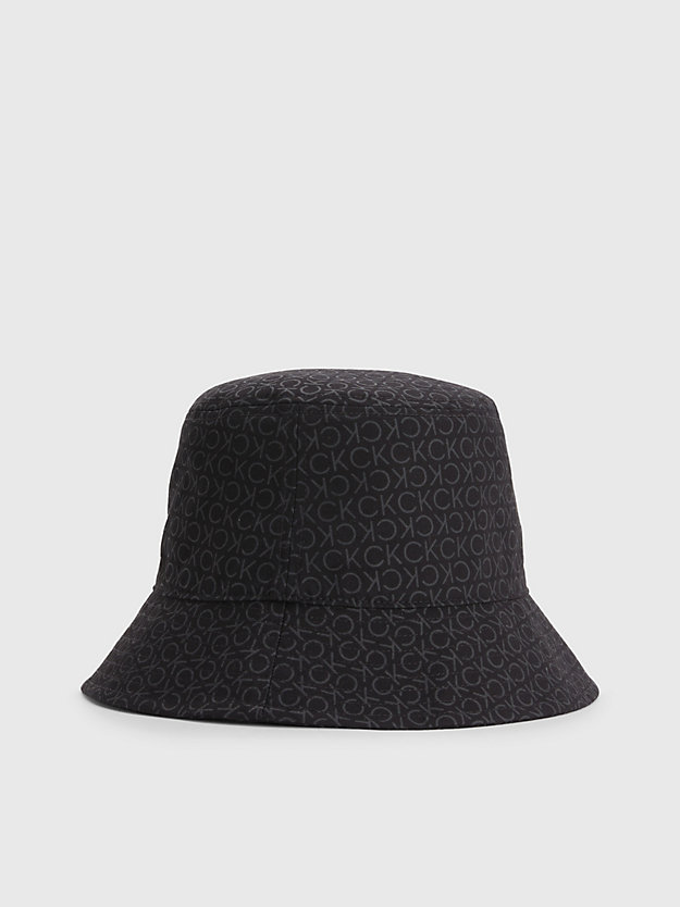 BLACK CLASSIC MONO Organic Cotton Logo Bucket Hat for men CALVIN KLEIN
