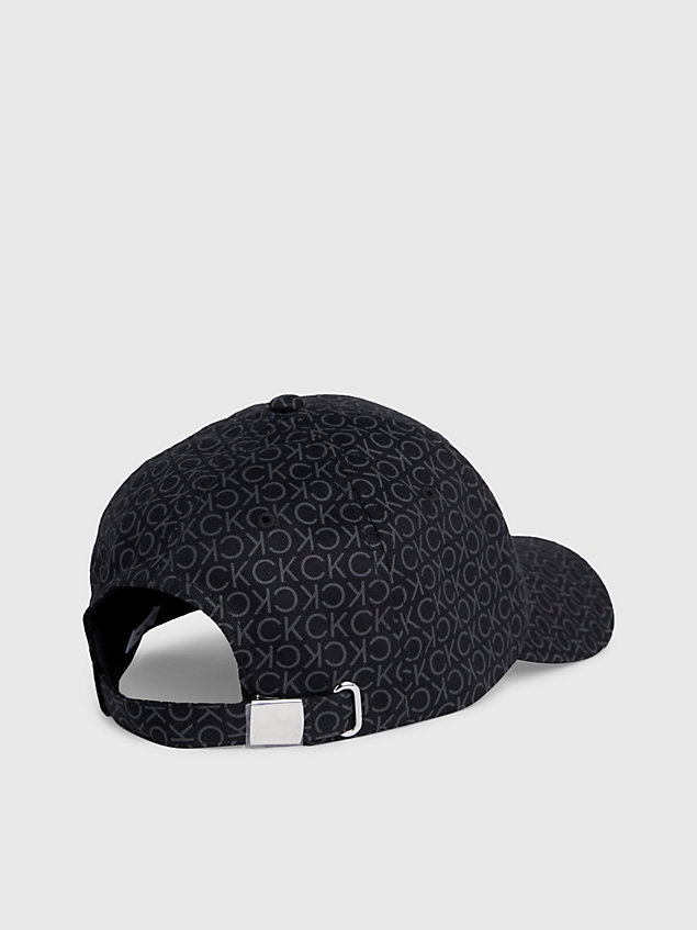 black czapka z daszkiem z logo z diagonalu dla mężczyźni - calvin klein