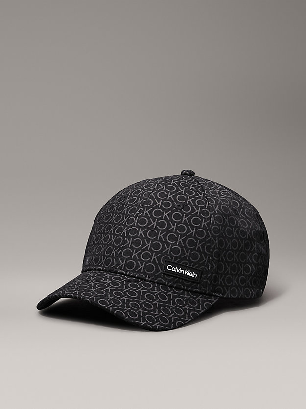 classic mono black czapka z daszkiem z logo z diagonalu dla mężczyźni - calvin klein