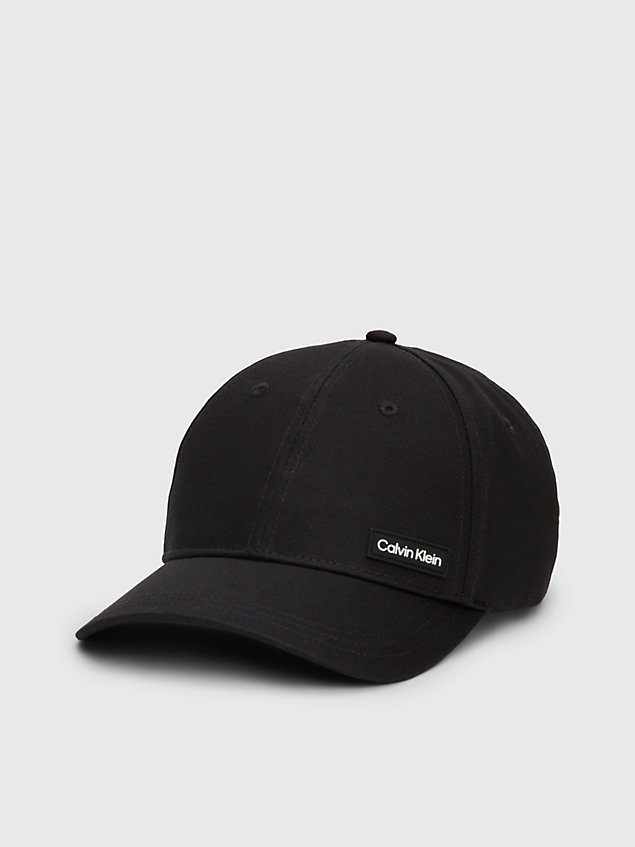 black cotton twill cap for men calvin klein