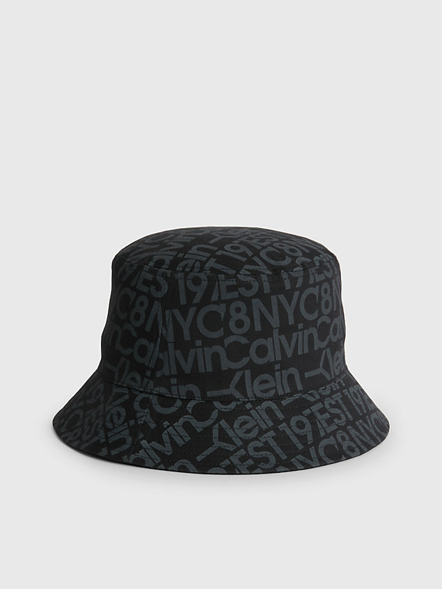 black kapelusz typu bucket hat z bawełny organicznej dla mężczyźni - calvin klein jeans