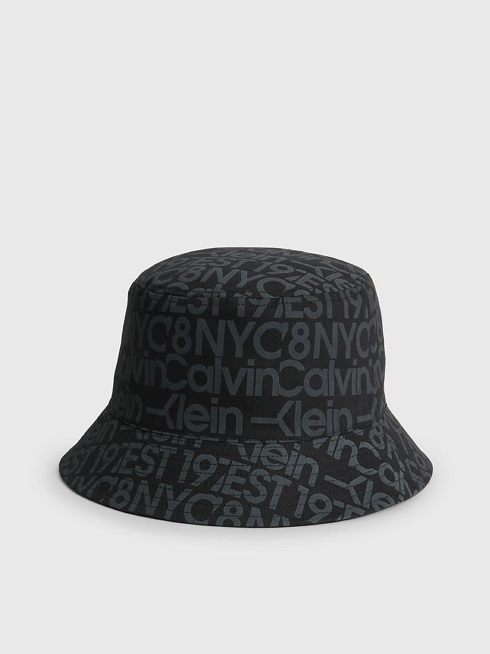 BLACK/OVERCAST GREY Organic Cotton Bucket Hat undefined men Calvin Klein