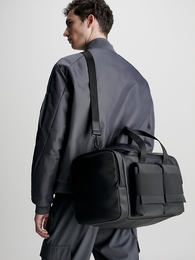 black torba weekendowa z materiałów z recyklingu dla mężczyźni - calvin klein