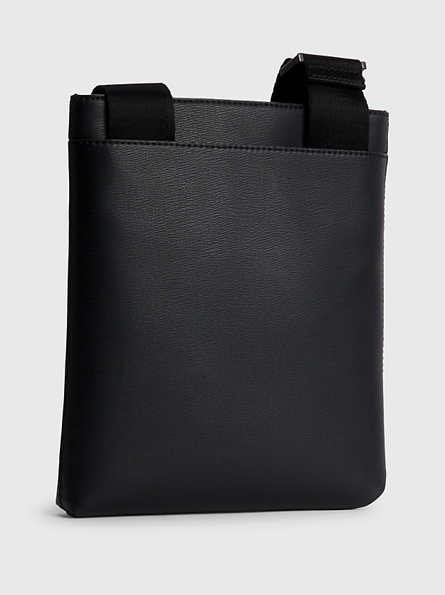 ck black recycled flat crossbody bag for men calvin klein