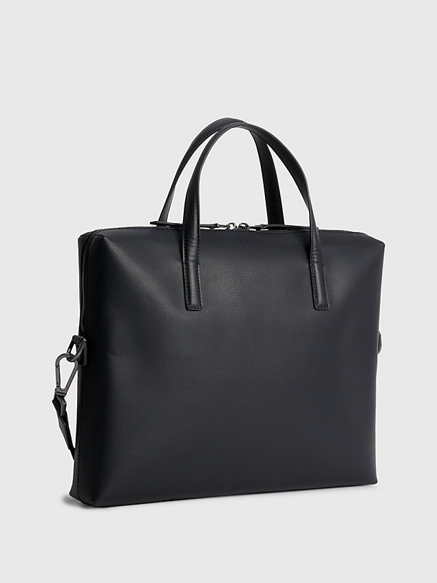 black recycled laptop bag for men calvin klein