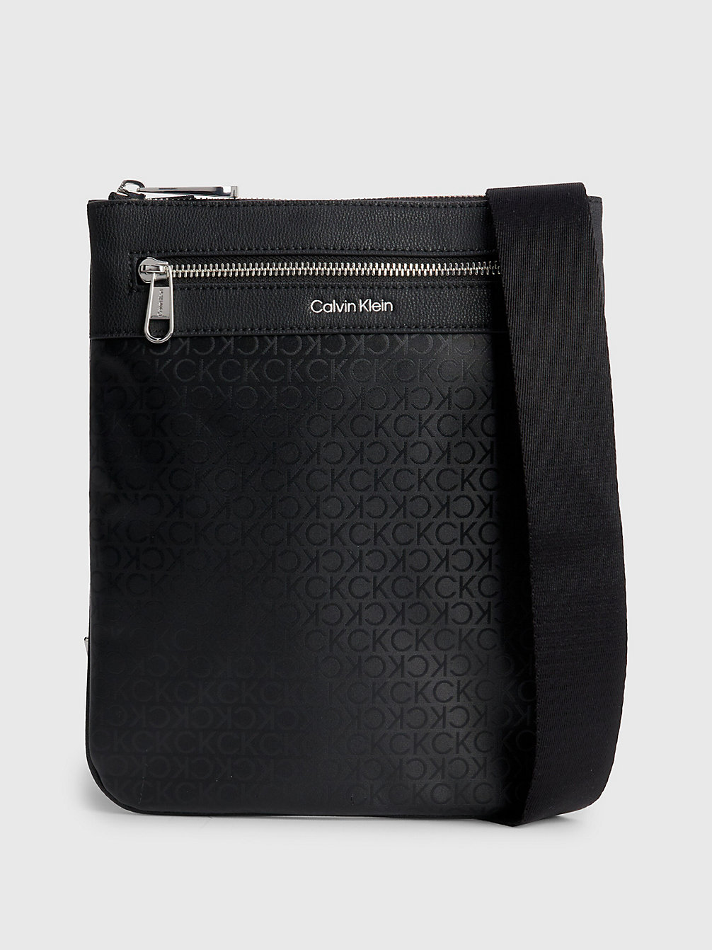 INDUSTRIAL MONO BLACK Recycled Flat Crossbody Bag undefined men Calvin Klein