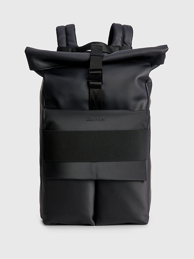 CK BLACK Recycled Roll Top Backpack for men CALVIN KLEIN