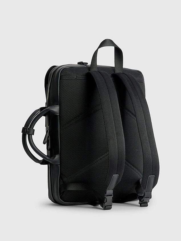 black wandelbare laptoptasche aus recyceltem material für herren - calvin klein