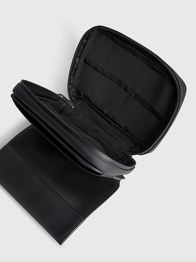 black recycled tech organiser pouch for men calvin klein