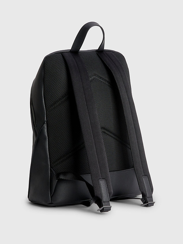 black recycled round backpack for men calvin klein