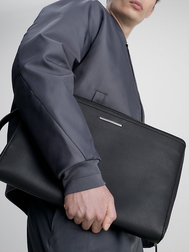 CK BLACK Recycled Laptop Bag for men CALVIN KLEIN