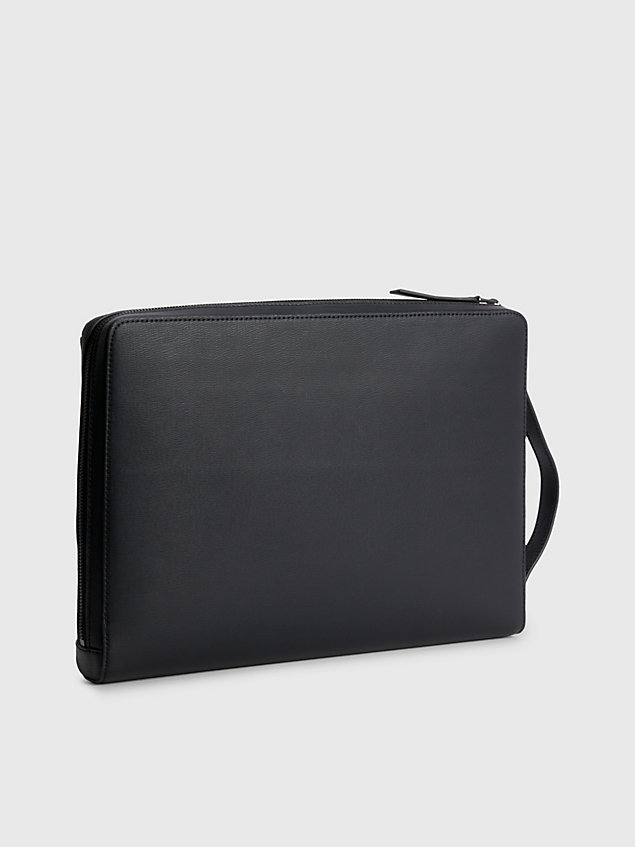 black laptoptasche aus recyceltem material für herren - calvin klein