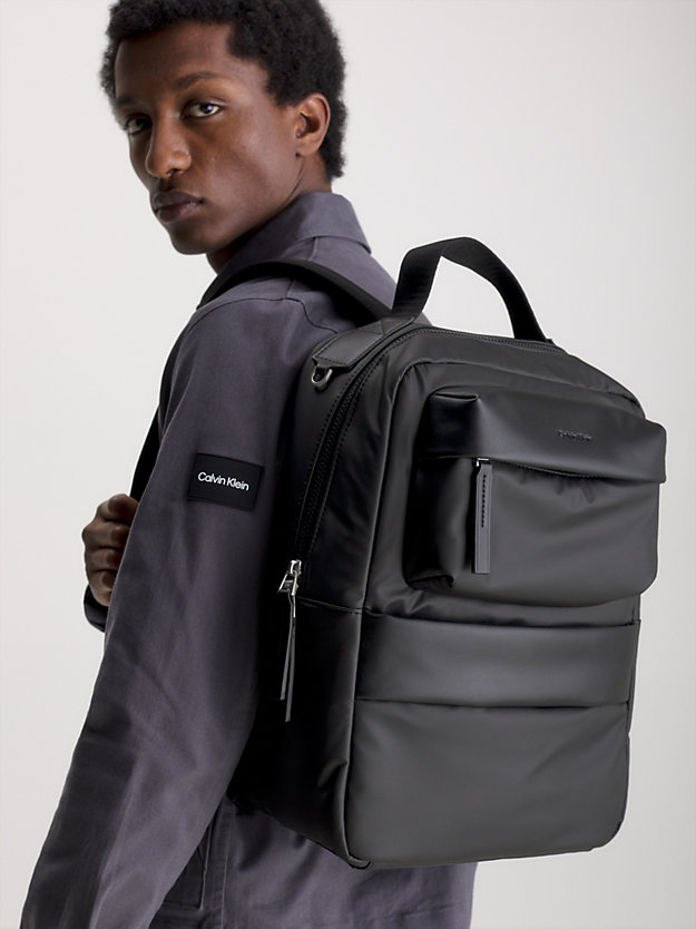 CK BLACK Recycled Square Backpack for men CALVIN KLEIN