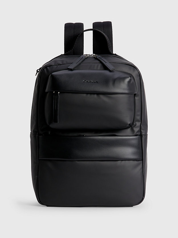 ck black recycled square backpack for men calvin klein