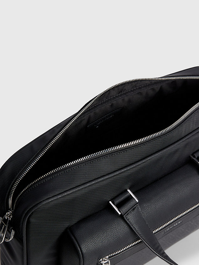 black recycled laptop bag for men calvin klein