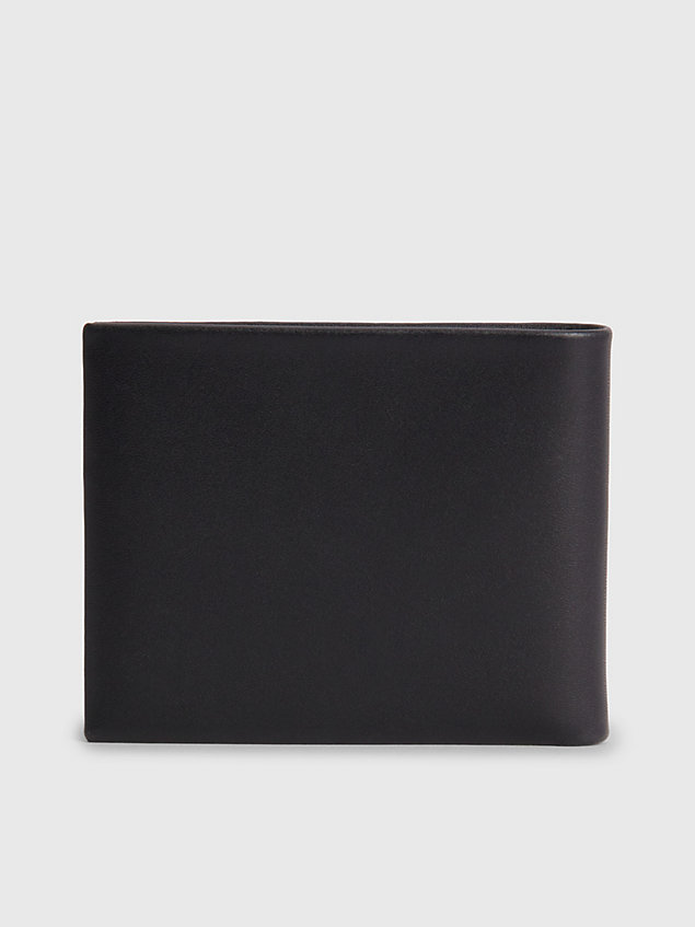black leather rfid slimfold wallet for men calvin klein