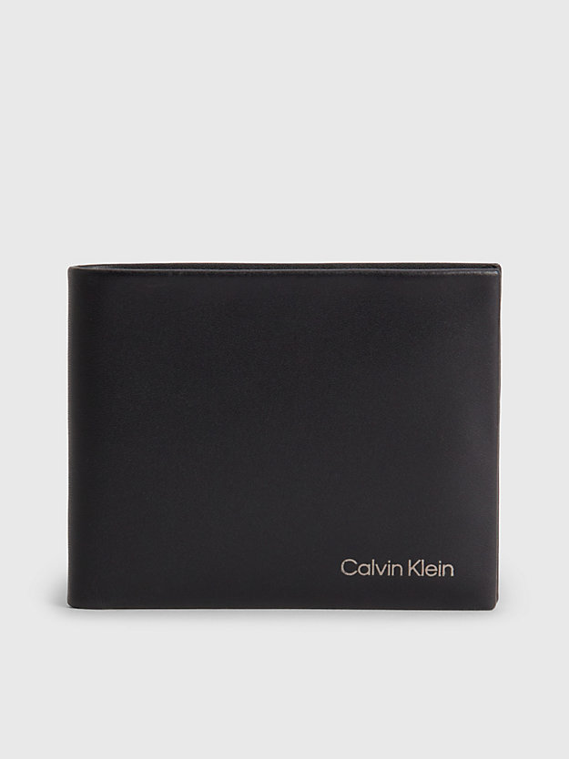 CK BLACK Cartera de piel con compartimento para billetes RFID de hombre CALVIN KLEIN