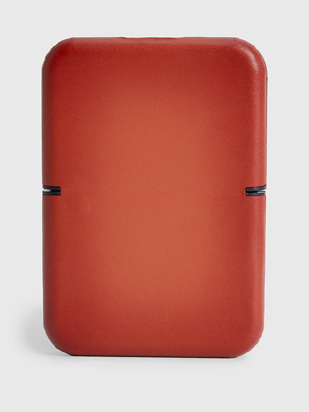 orange leather card case for men calvin klein