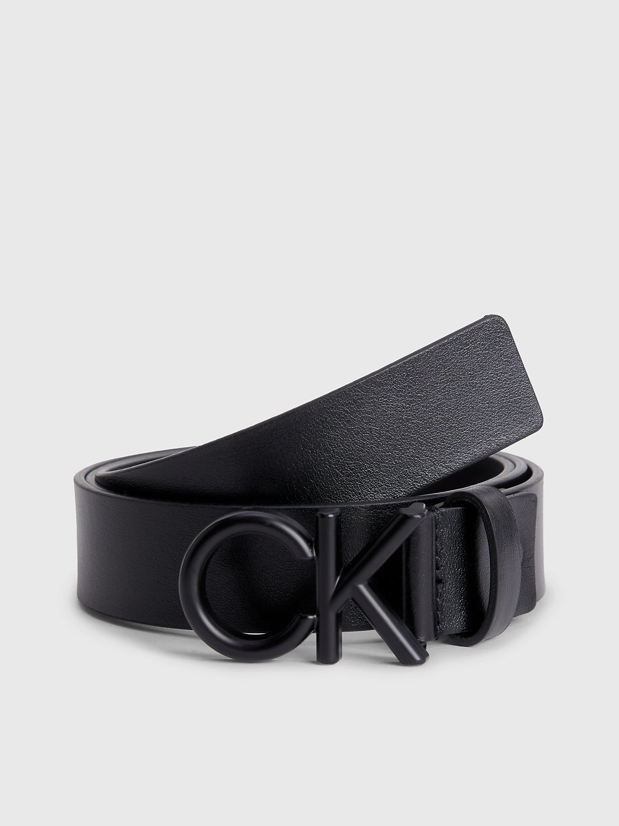 CK BLACK Leather Logo Belt for men CALVIN KLEIN
