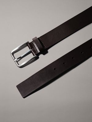 dark brown leather belt for men calvin klein