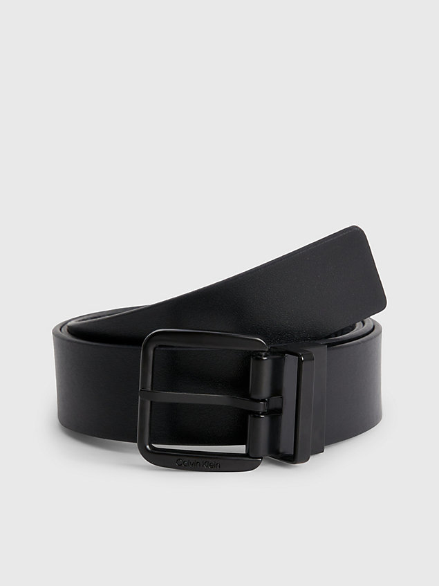 black reversible recycled logo belt for men calvin klein
