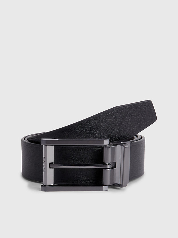 ck black/dark brown reversible leather belt for men calvin klein