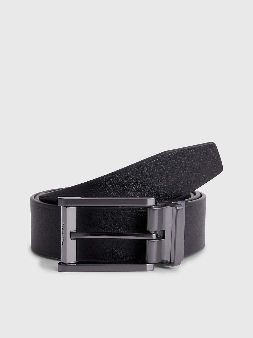 CK BLACK/DARK BROWN Reversible Leather Belt undefined men Calvin Klein
