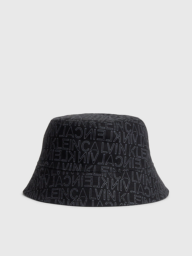 CK BLACK/MAGNET MONO Reversible Organic Cotton Bucket Hat for men CALVIN KLEIN