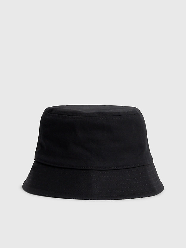CK BLACK/MAGNET MONO Reversible Organic Cotton Bucket Hat for men CALVIN KLEIN