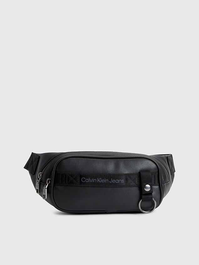 black faux leather crossbody bag for men calvin klein jeans