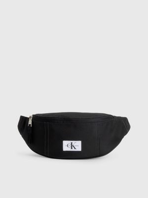 black bauchtasche aus recyceltem material für herren - calvin klein jeans