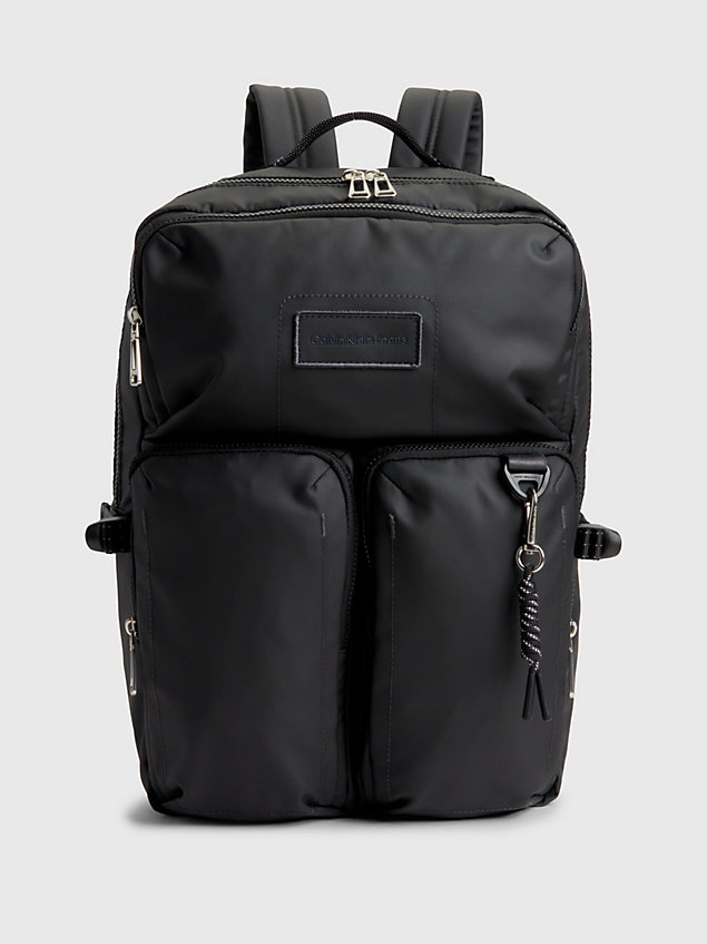 black recycled square backpack for men calvin klein jeans