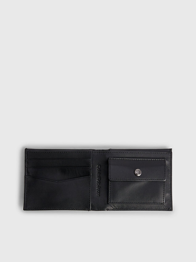 black rfid-portemonnaie aus leder für herren - calvin klein jeans