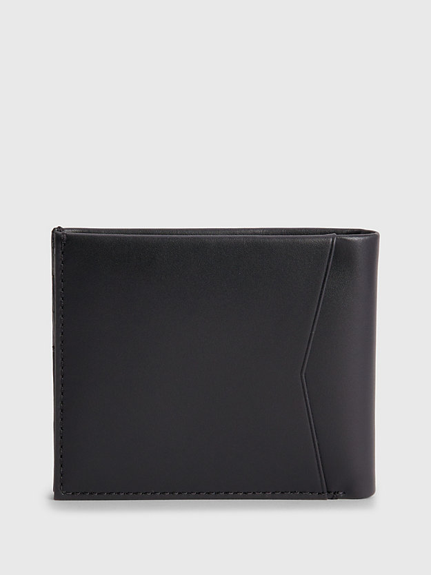 BLACK Leather RFID Billfold Wallet for men CALVIN KLEIN JEANS