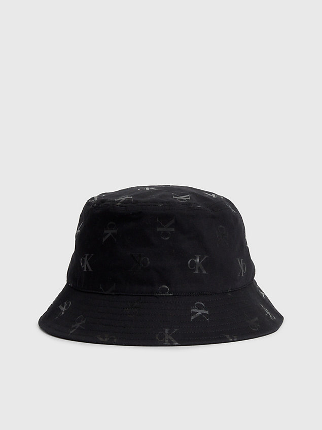 black kapelusz typu bucket hat z bawełny organicznej dla mężczyźni - calvin klein jeans