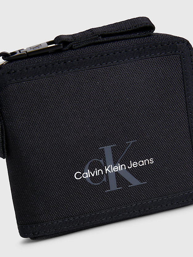 black compact rfid zip around wallet for men calvin klein jeans