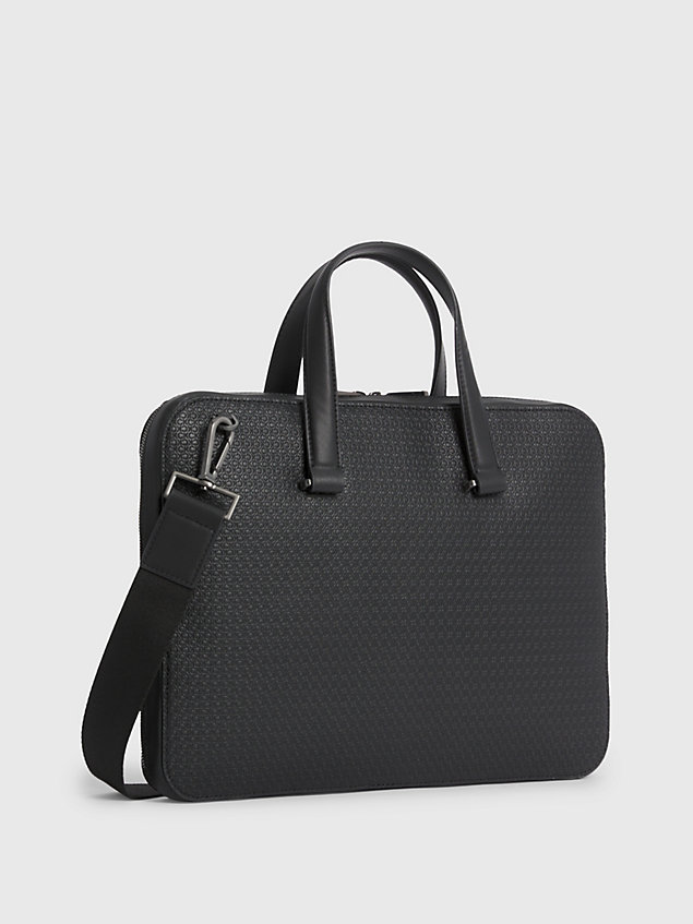 black slim logo laptop bag for men calvin klein