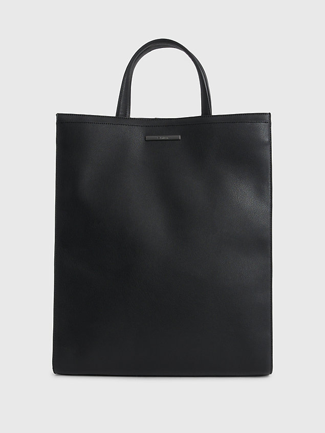 black torba typu tote ze sztucznej skóry dla mężczyźni - calvin klein