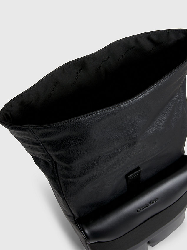 black rolltop-rucksack für herren - calvin klein