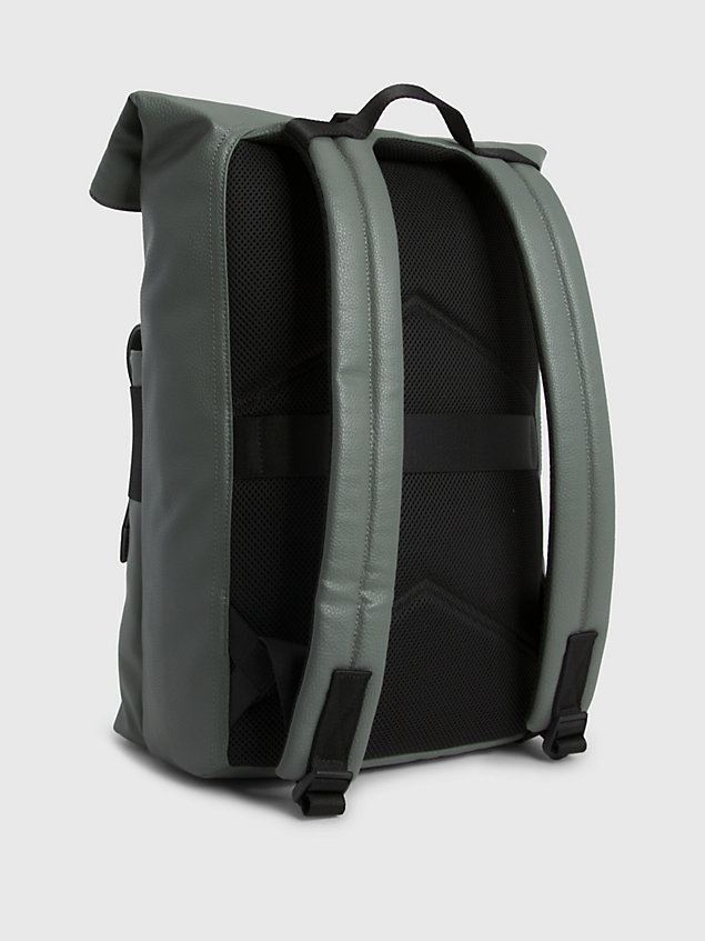 grey roll-top backpack for men calvin klein