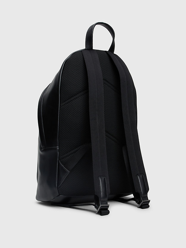 ck black smooth faux leather backpack for men calvin klein