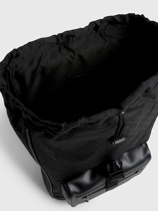 black tonal mono logo-rucksack für herren - calvin klein