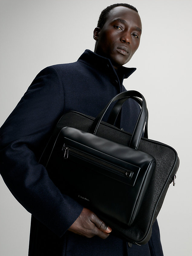 maletín para portátil con logo black de hombre calvin klein